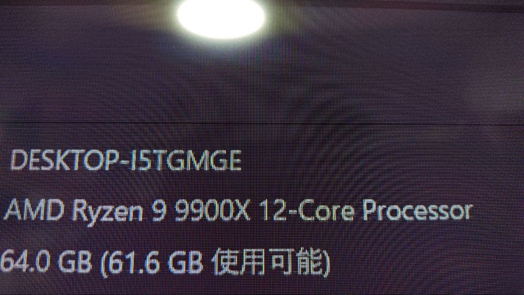 AMD Ryzen 9 9900X　CPU