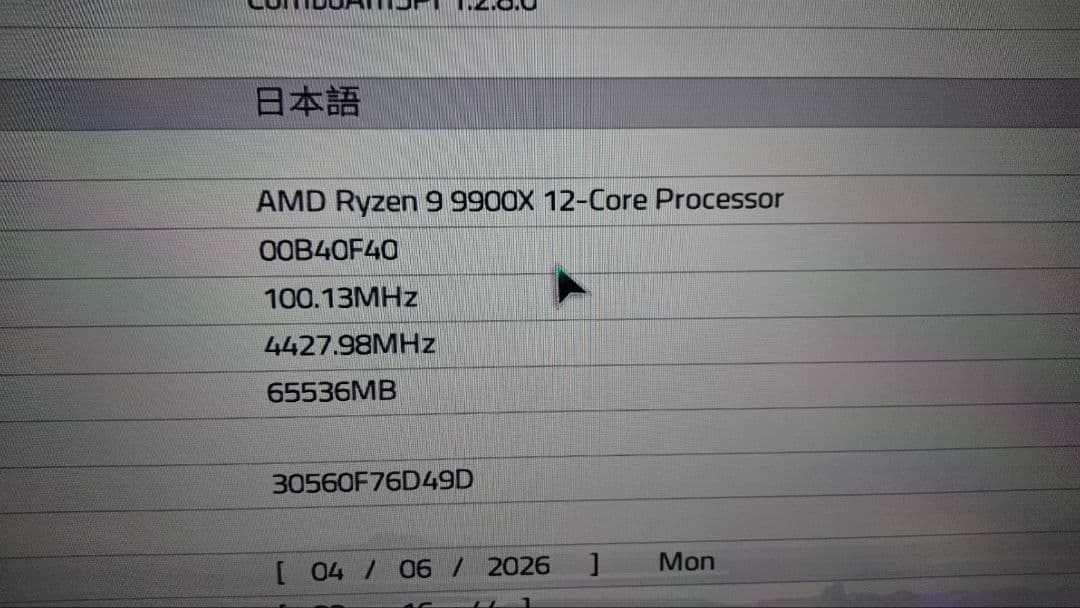 AMD Ryzen 9 9900X　CPU