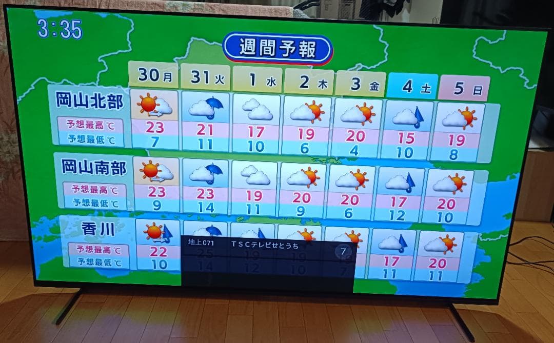 美品 22年製 65V型 SONYBRAVIA XRJ-65A80K 有機EL