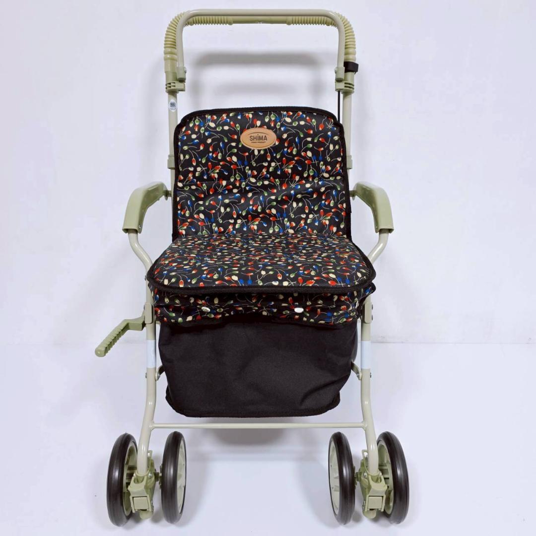 【美品】島製作所 シルバーカー マーチS 心花 BK