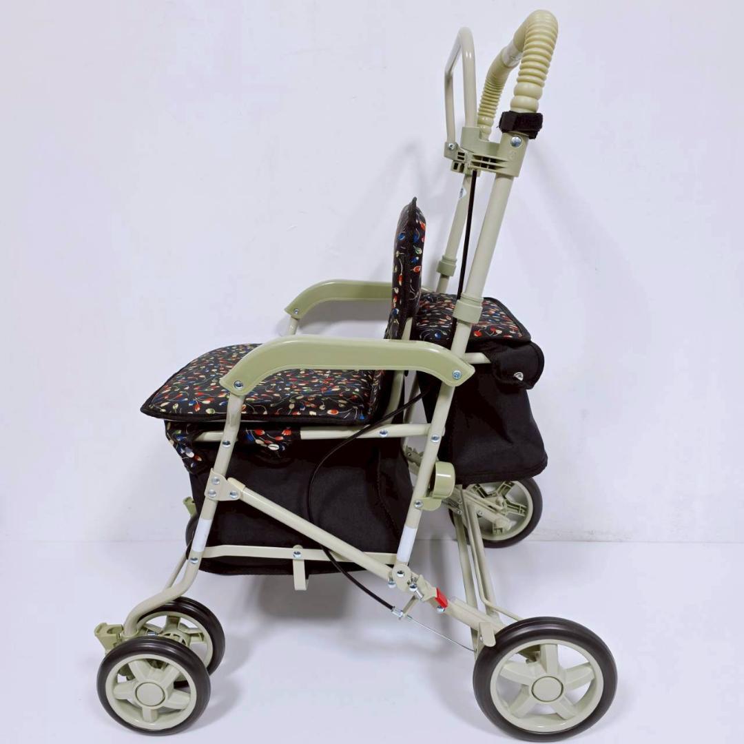 【美品】島製作所 シルバーカー マーチS 心花 BK