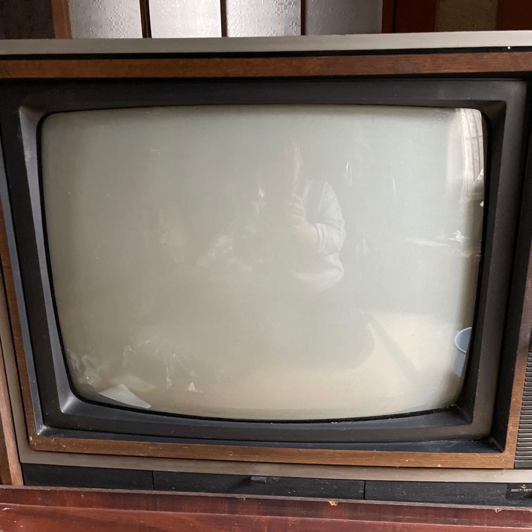 昭和レトロ 三菱 DIATRON ブラウン管テレビ 20CT 通電確認済 木目調