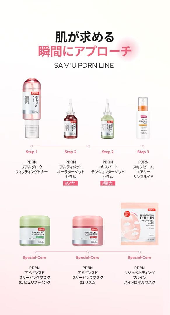 【新品】サミュ SAM'U PDRN6点セット化粧水/美容液/パック/日焼け止め