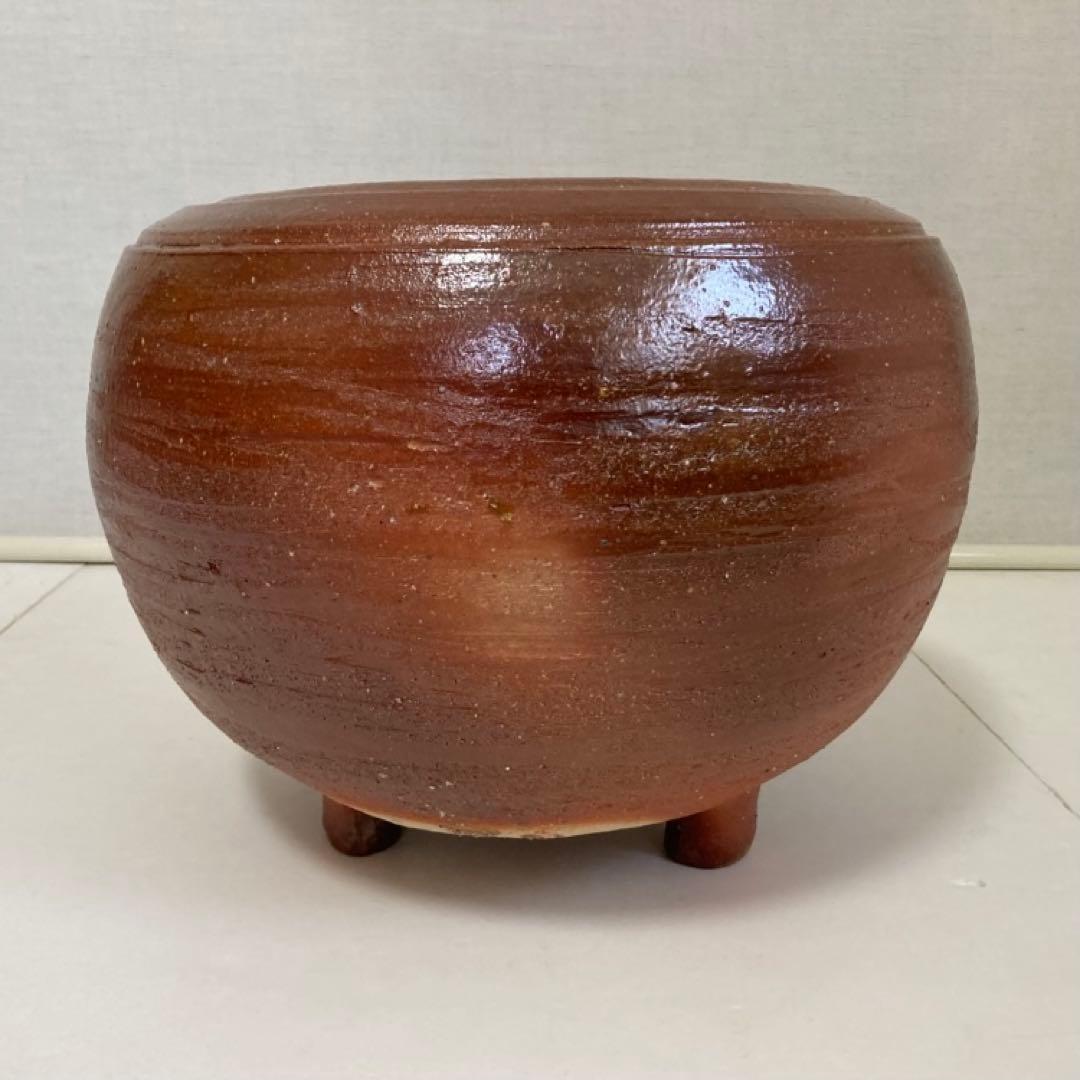 信楽焼 風炉 火鉢 花器 片口 脚付き 大型 陶器 和風 茶道具 華道 レトロ