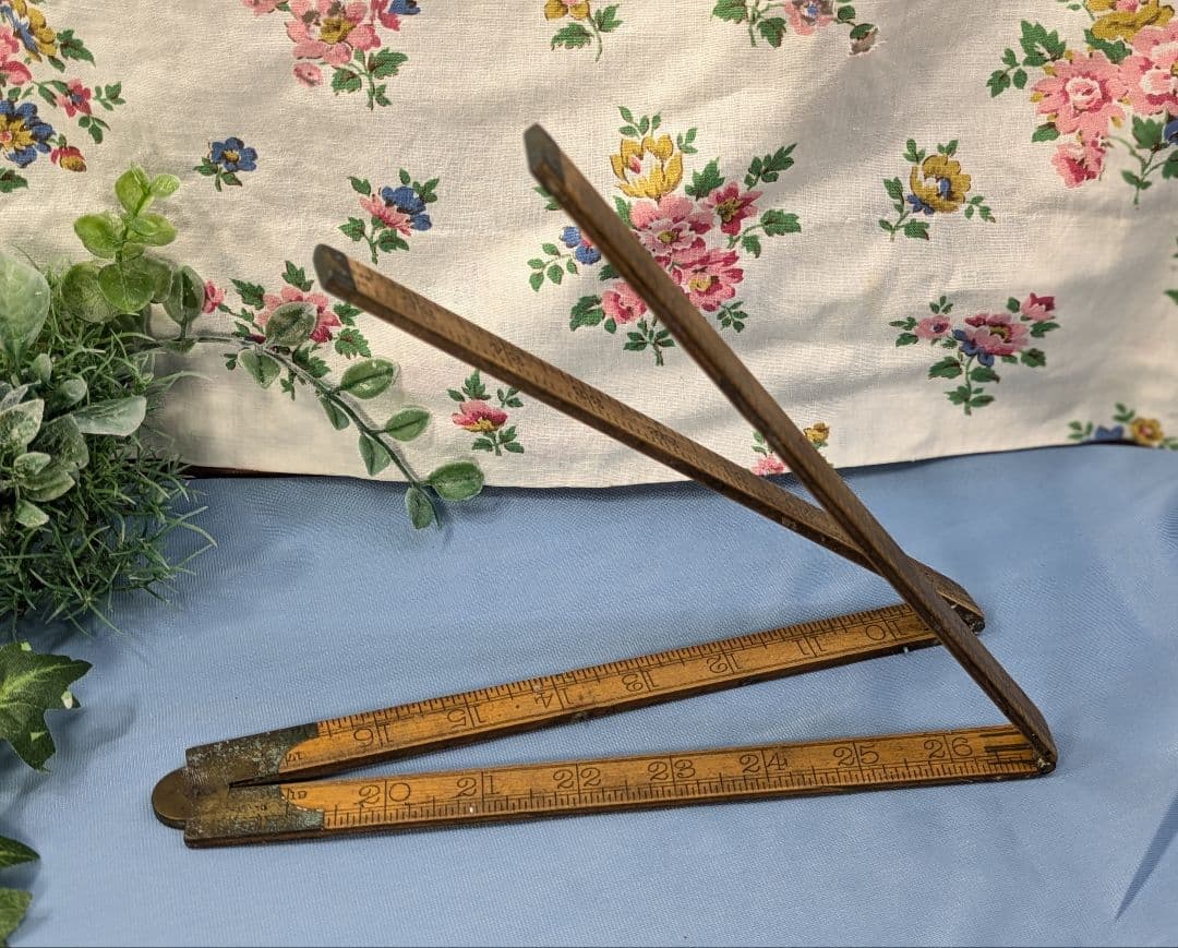 イギリス アンティーク 物差し 定規 3本セット 折りたたみ式定規