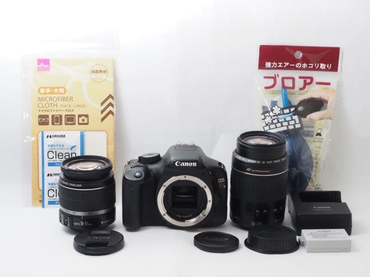 【美品】スマホへ転送可⭐️一眼の入門機 高画質CanonKissX4ダブルレンズ