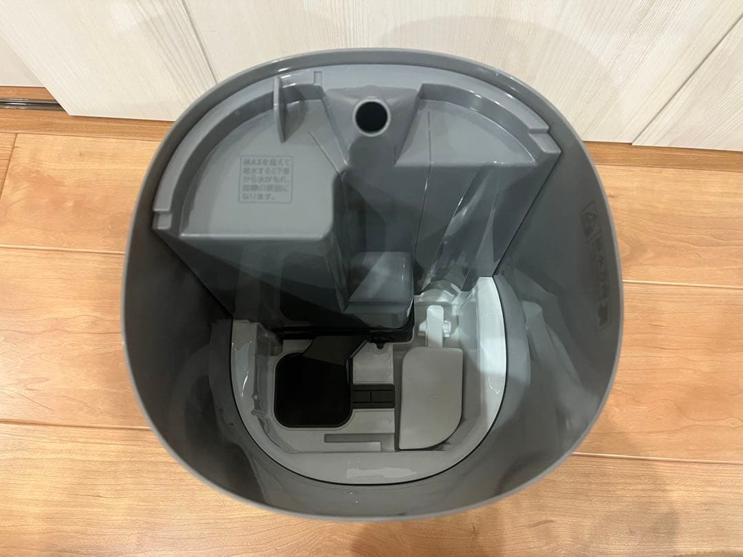 【アイリスオーヤマ】 上給水ハイブリッド加湿器 グレー