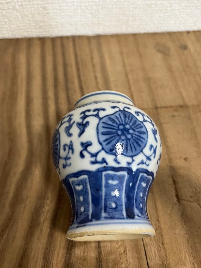 中国美術　青花　染付　小壺茶道具唐物　時代物木箱付き