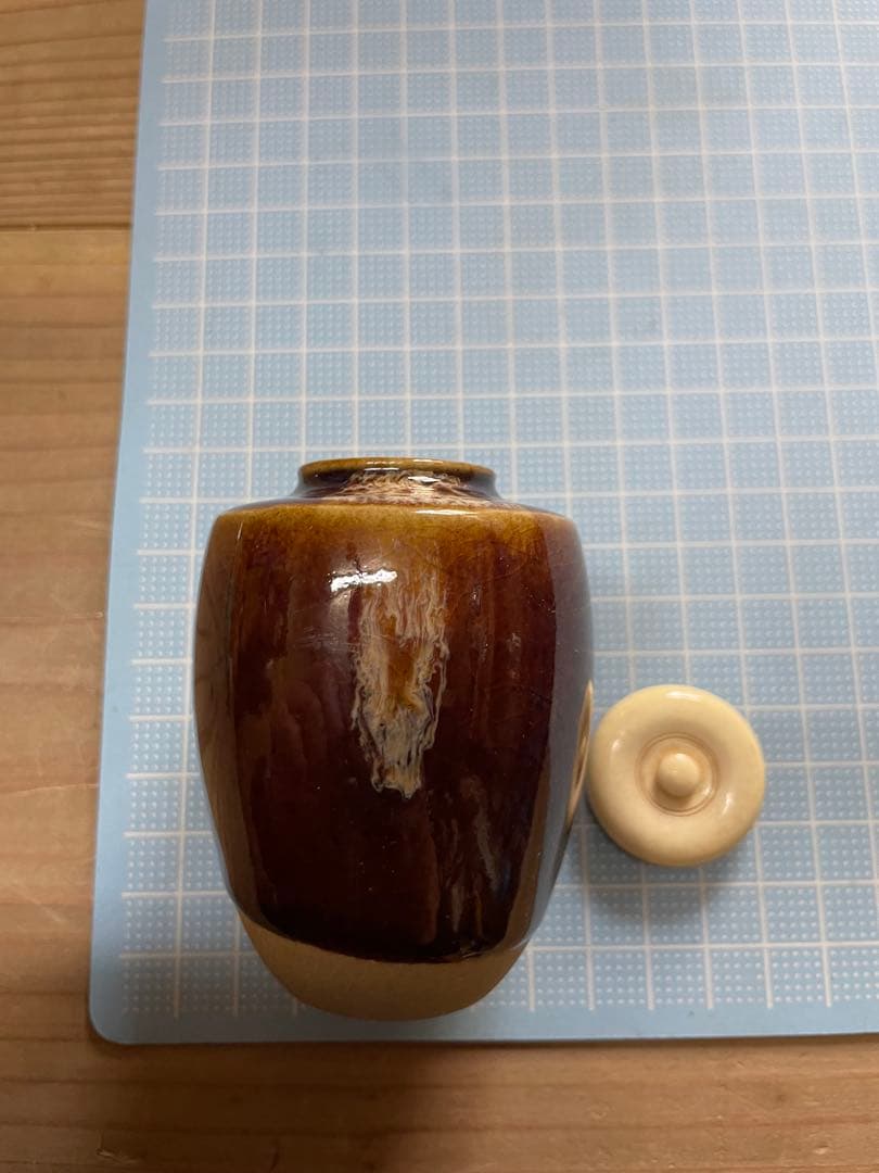 茶入　【m789 骨董　茶道　茶道具　抹茶　肩衝茶入　】