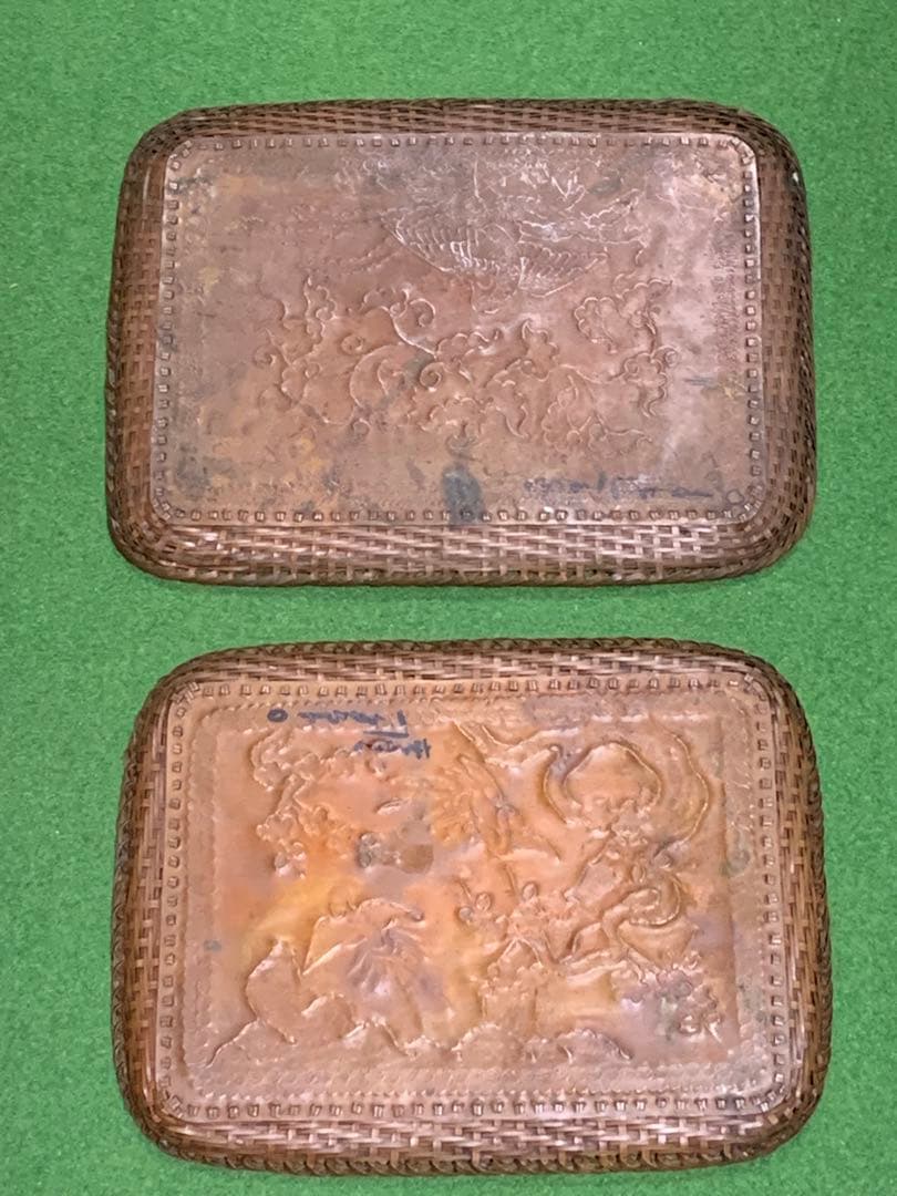 飾り煎盆　煎茶道道具　2枚まとめ売り