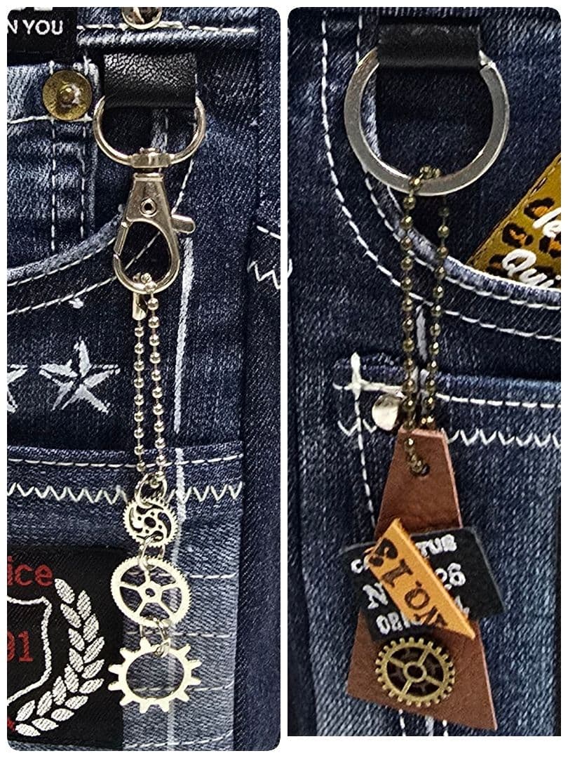 デニムリメイクバッグ お洒落カジュアル 綺麗めブルー ストラップ付き