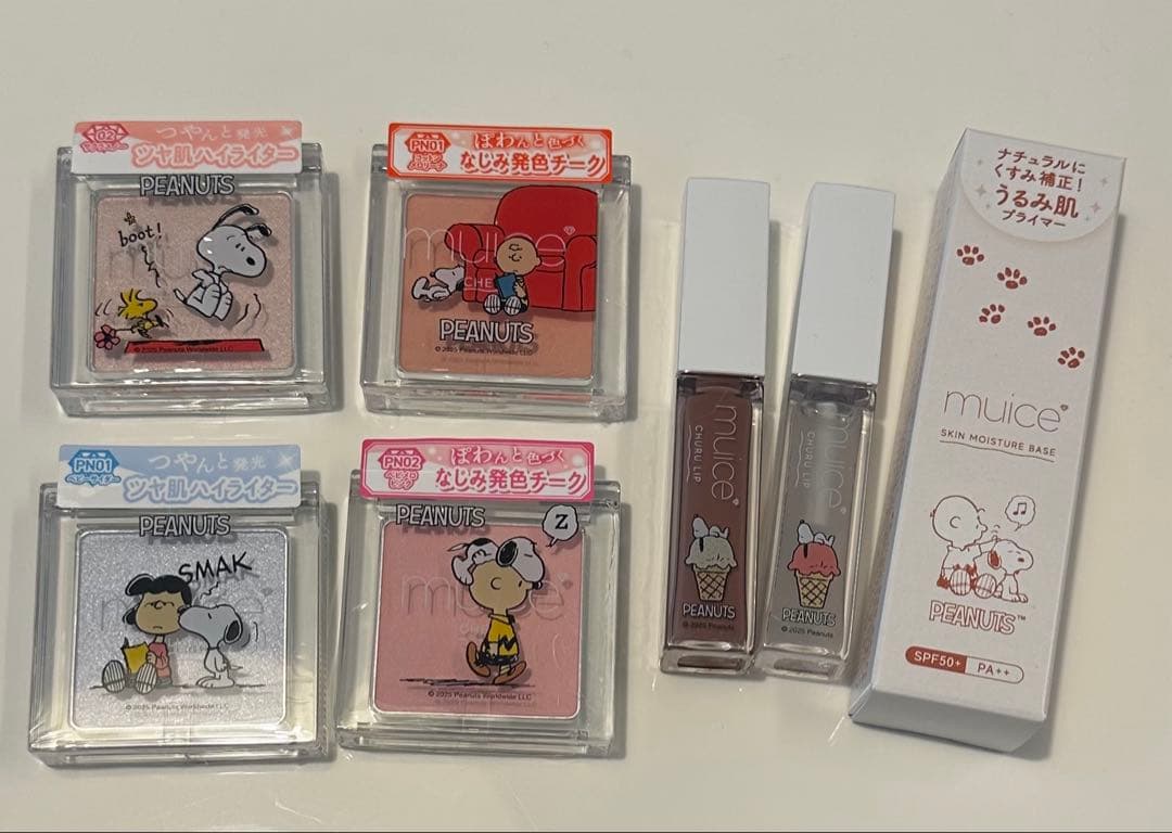 限定品muiceスヌーピーチーク/ハイライター/リップランパー/スキンプライマー