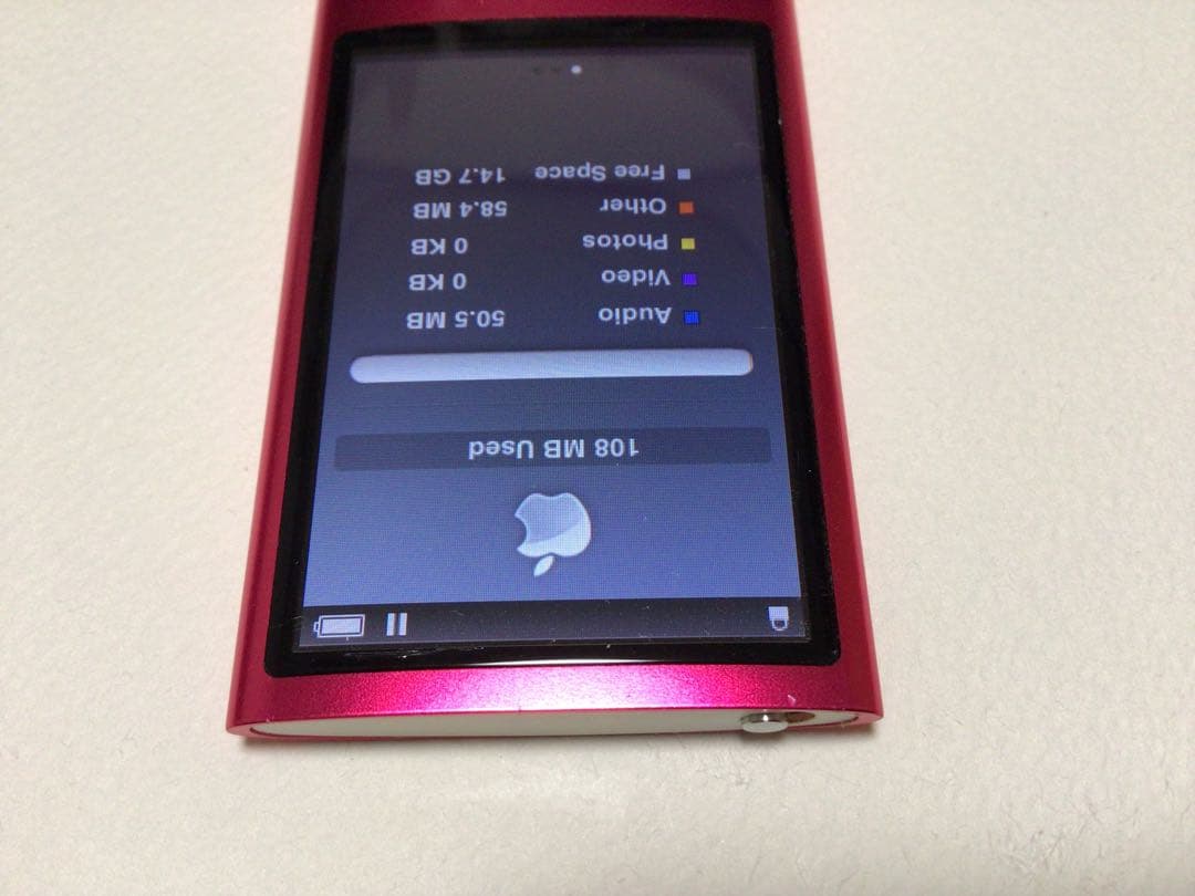 iPod nano5世代16GBピンクno.207バッテリー交換済作動品