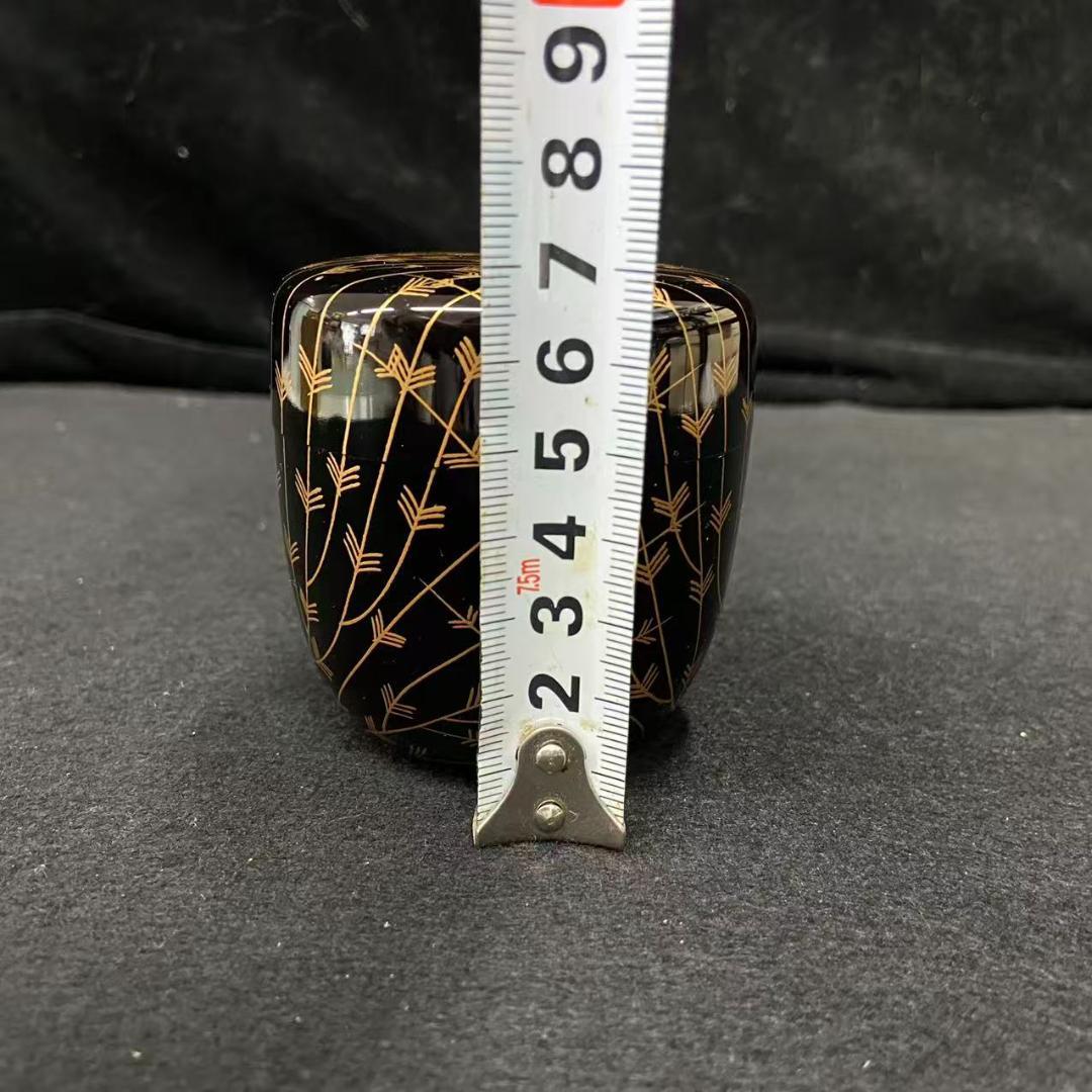 茶道具 伝統工芸士 桂寛 作 中棗 芽張柳蒔絵　共箱入