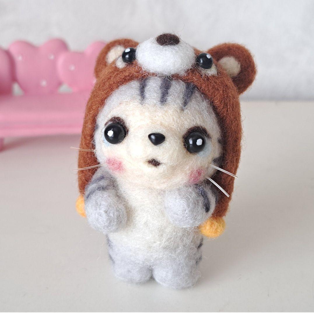 ココ☆ニンジンパンツのウサギリスちゃん　羊毛フェルト