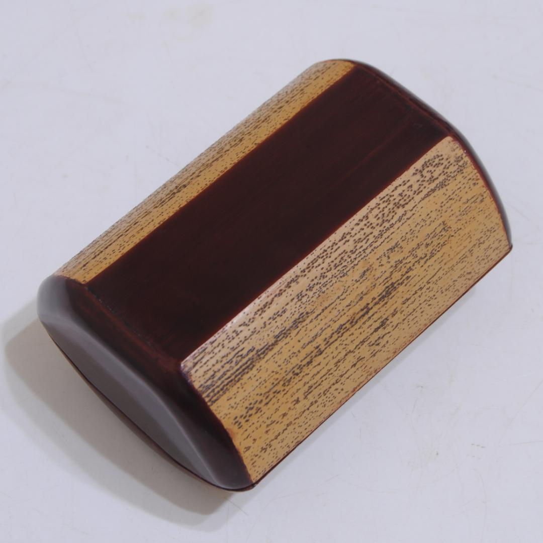 竹巻葉筥 光琳写し 草花文 漆絵 漆器 小箱 蓋物 茶道具 胡麻竹