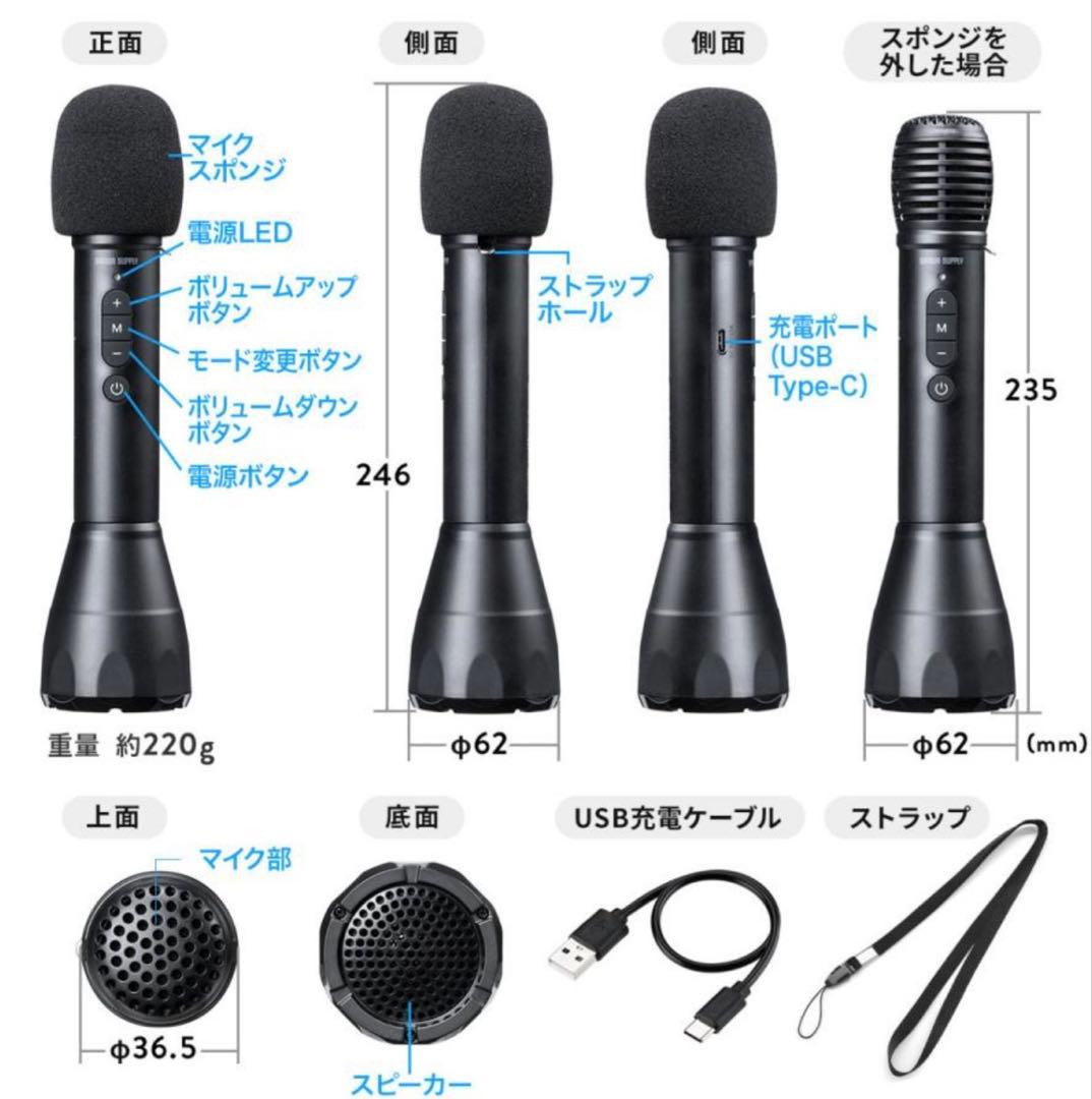 サンワサプライ ハンドマイク型ポータブル拡声器 400-SP098 1回のみ使用