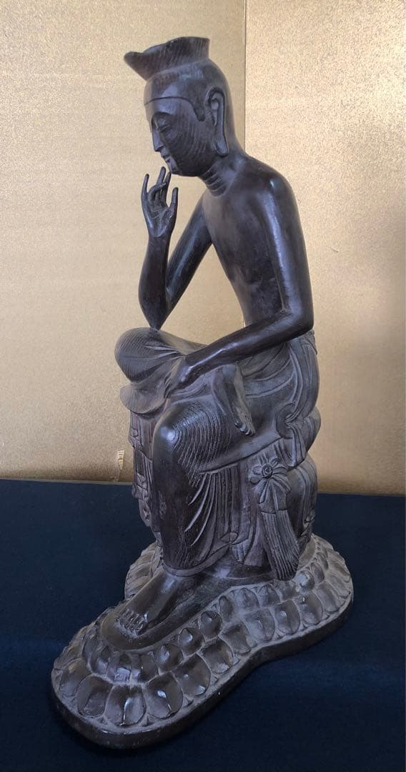 割引❗️《R》仏像 弥勒菩薩半跏思惟像 木彫 高さ約54㎝ 260203く4