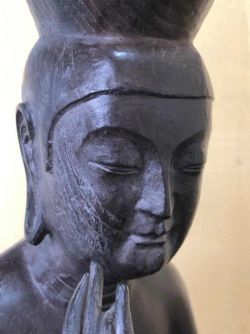 割引❗️《R》仏像 弥勒菩薩半跏思惟像 木彫 高さ約54㎝ 260203く4