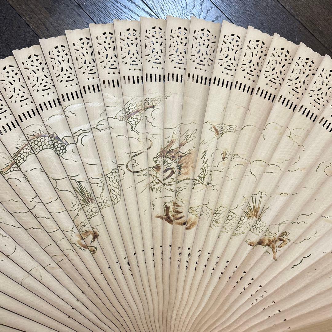 中国香木扇子　骨董品　50cm 扇子