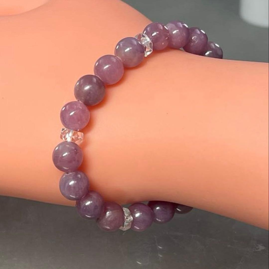 BRY1001⭐️ルビー・水晶ブレスレット⭐️高品質　天然石　パワーストーン　美品