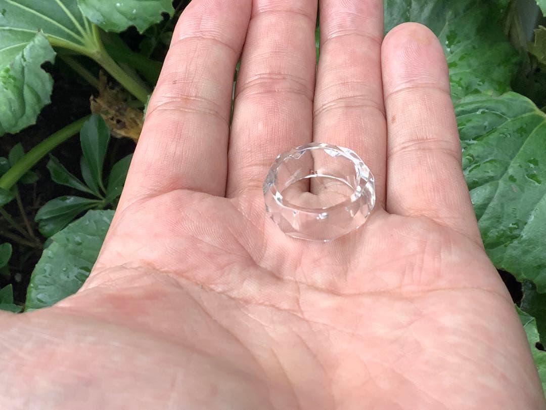 ✳一生物の開運守護石　ガネッシュヒマール水晶くりぬきリング　本物鑑定ソーティング
