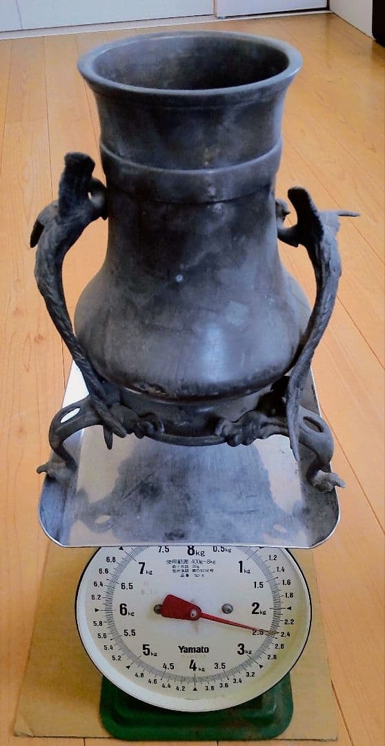 古銅 鳳凰三足香炉 花入セット 銅合金 仏具 茶道具古美術『大事に保管してます』