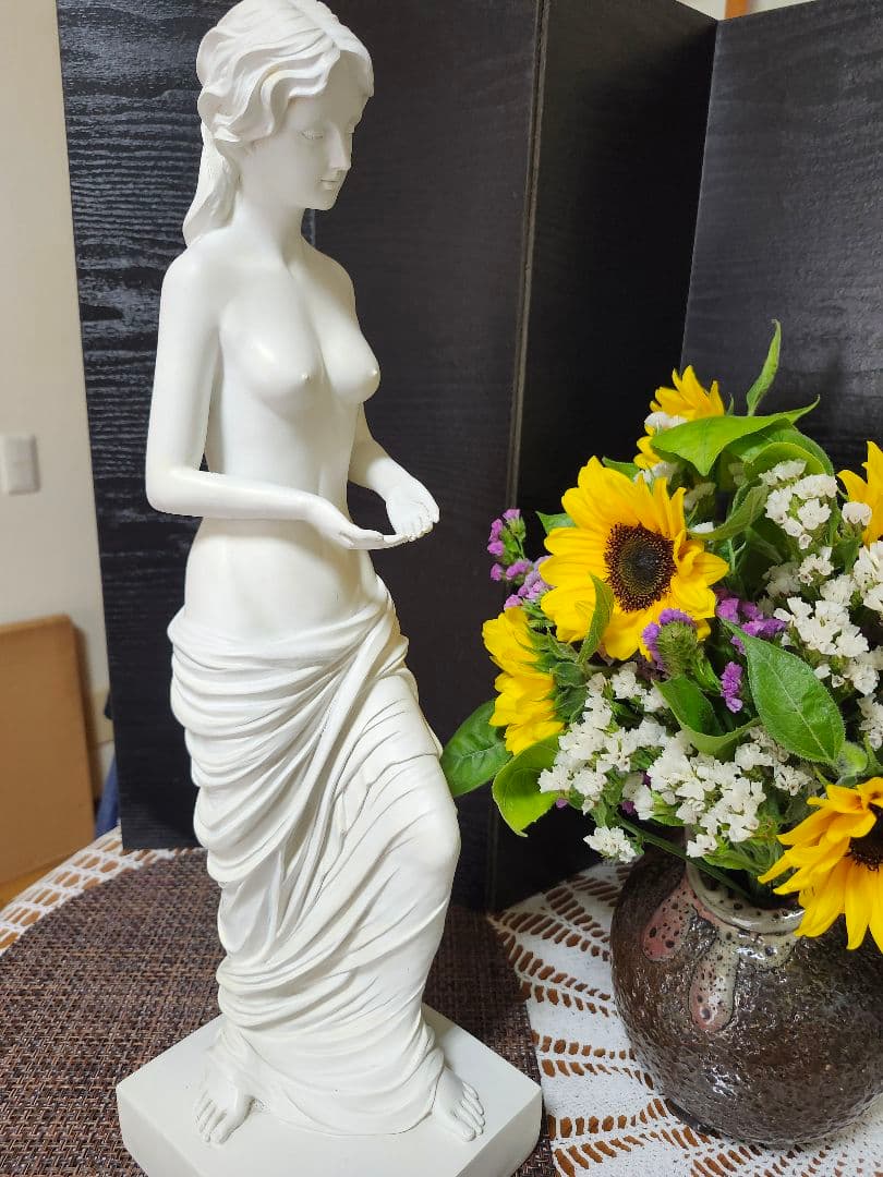【値下】石膏彫調 女性像 約30cm