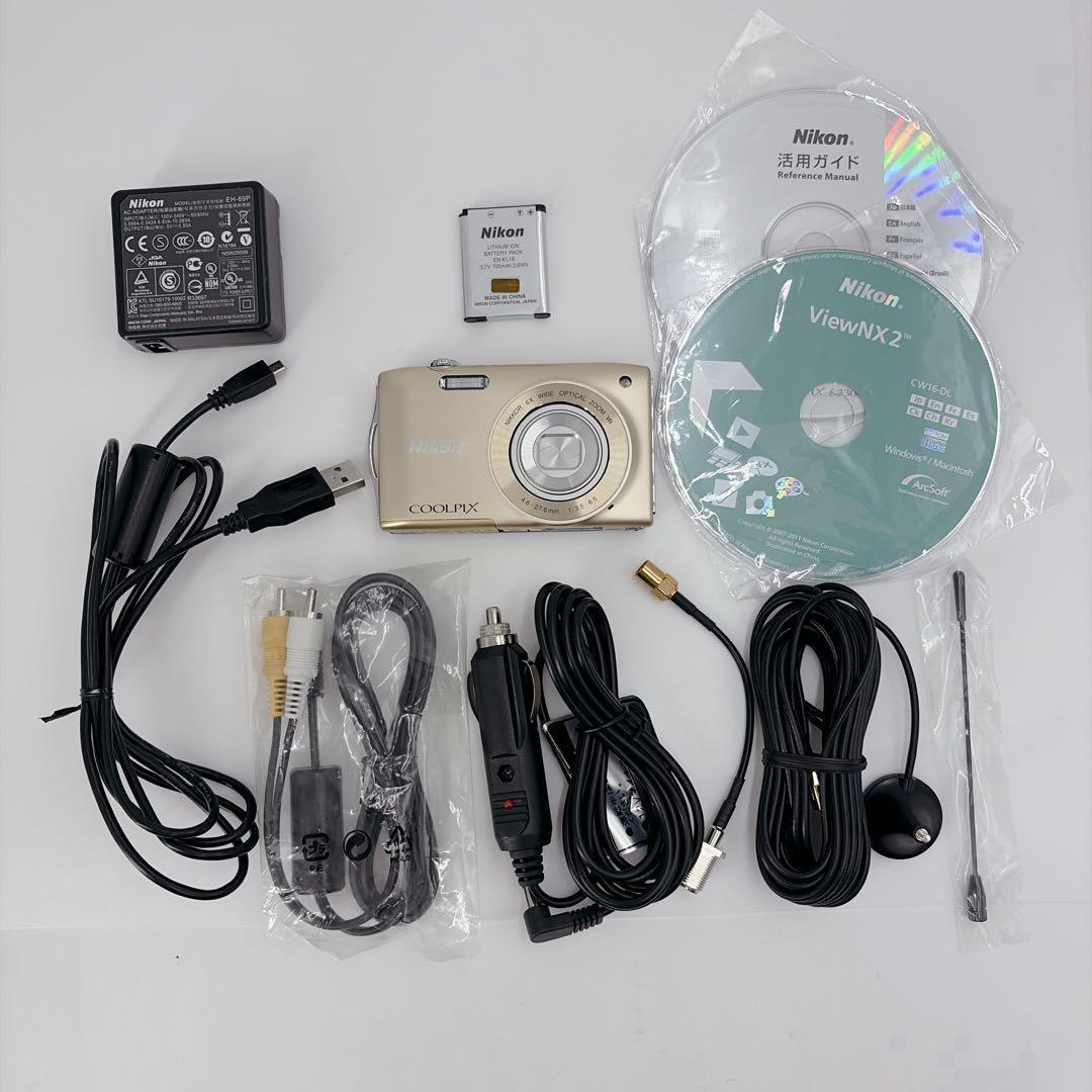 【美品・付属品有り】NICON COOIPIX S3300 ゴールド 870