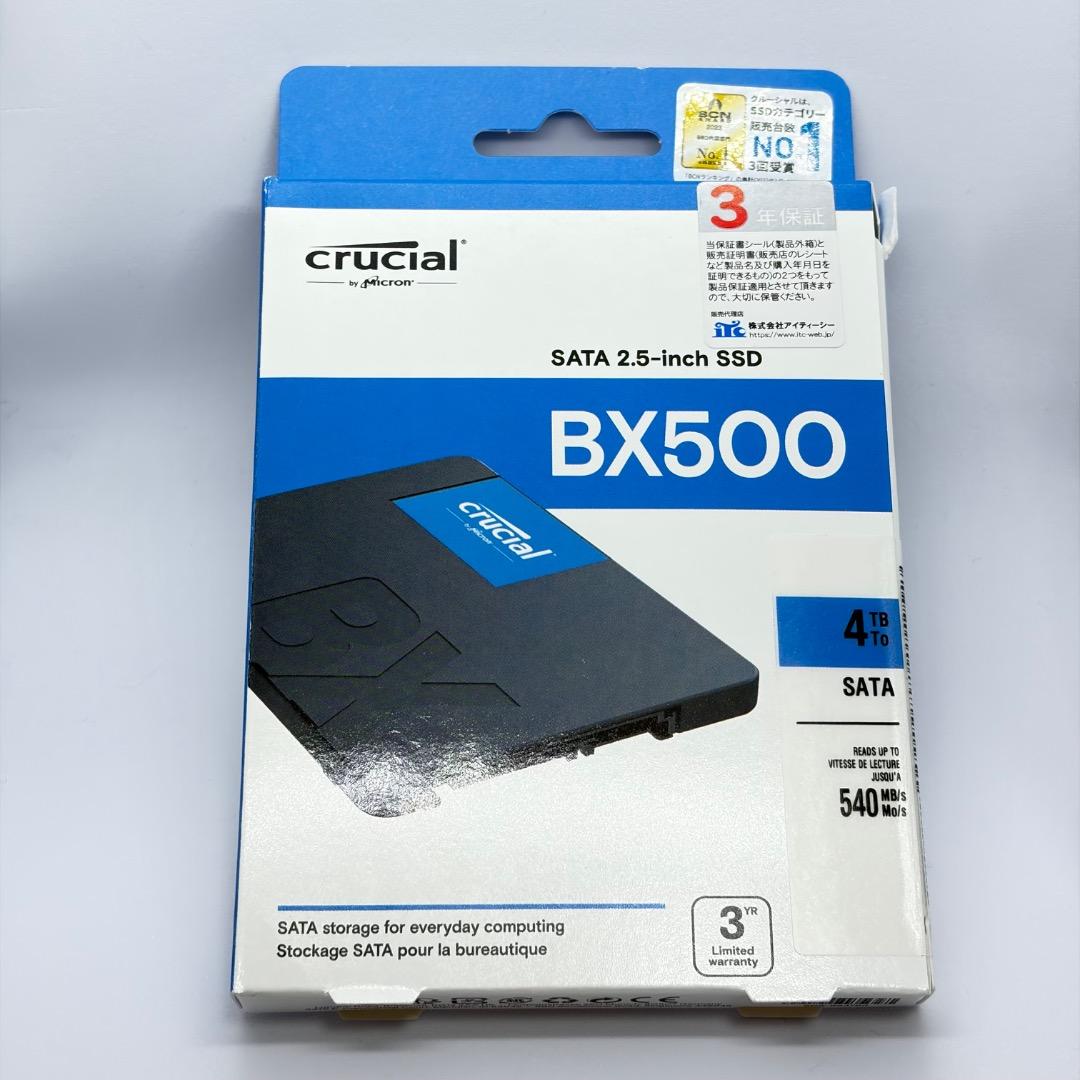 Crucial BX500 2.5インチ SATA接続 SSD 4TB