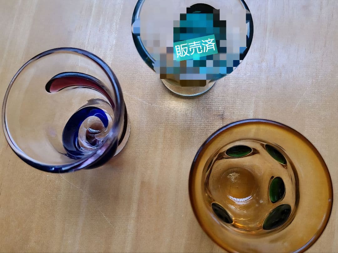 ハンドメイド　ショットグラス　ビンテージ　作家物　２個セット