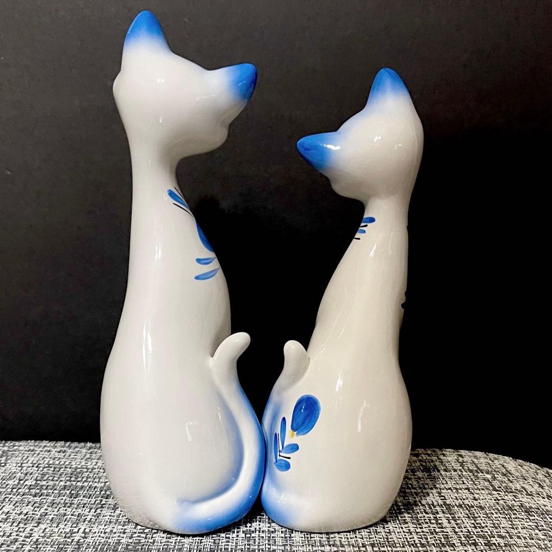 昭和レトロな猫の陶器製置物