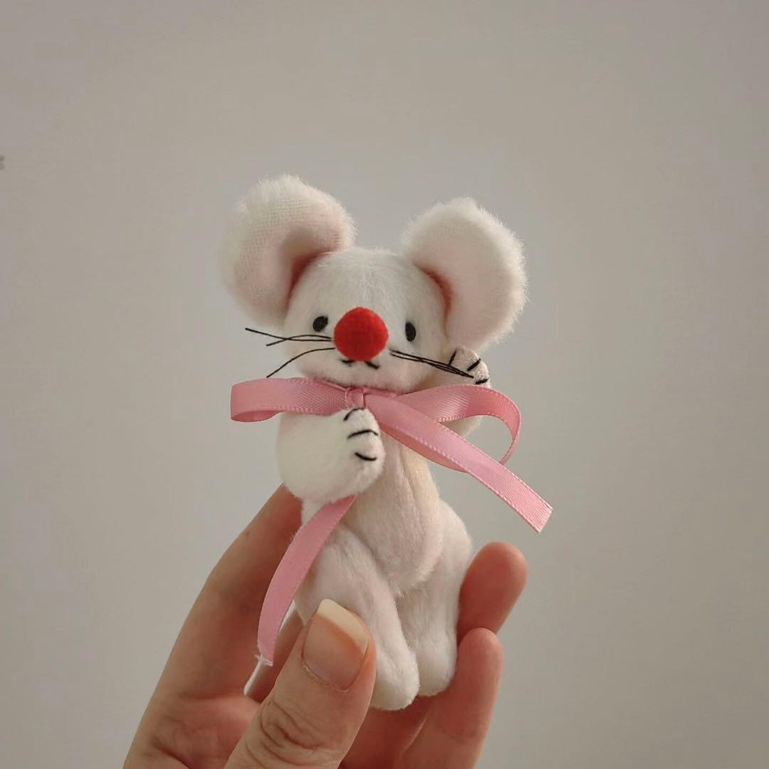 赤いお鼻のネズミちゃん アーティストベア 海外作家様 ハンドメイド ぬいぐるみ