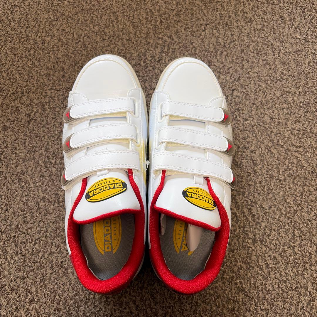 DIADORA ケア（KEA）安全靴 ホワイト/レッド ベルクロ