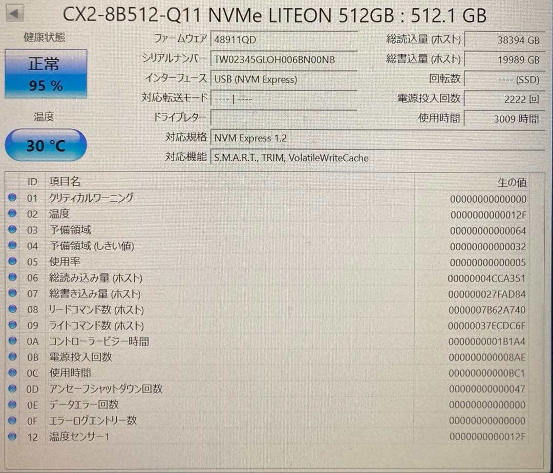LITEON CX2-8B512-Q11 M.2 SSD 512GB ④