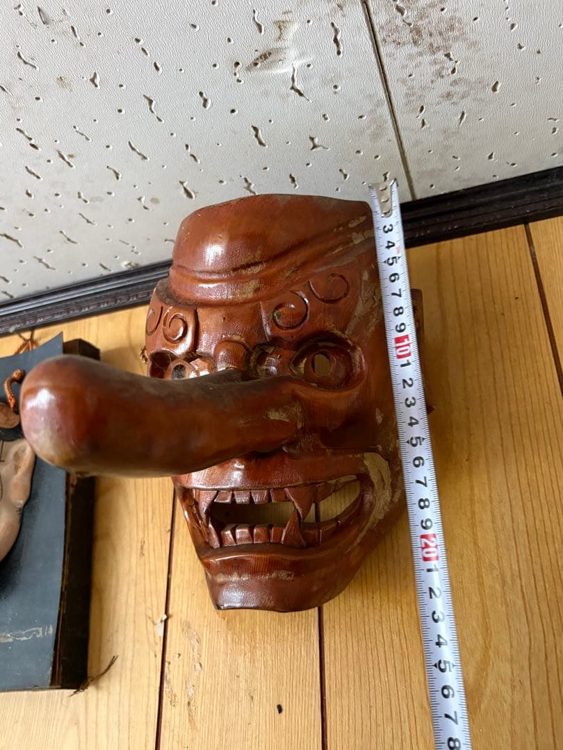 能面 天狗 縦約23cm 厄除 魔除 骨董 ※説明文必読