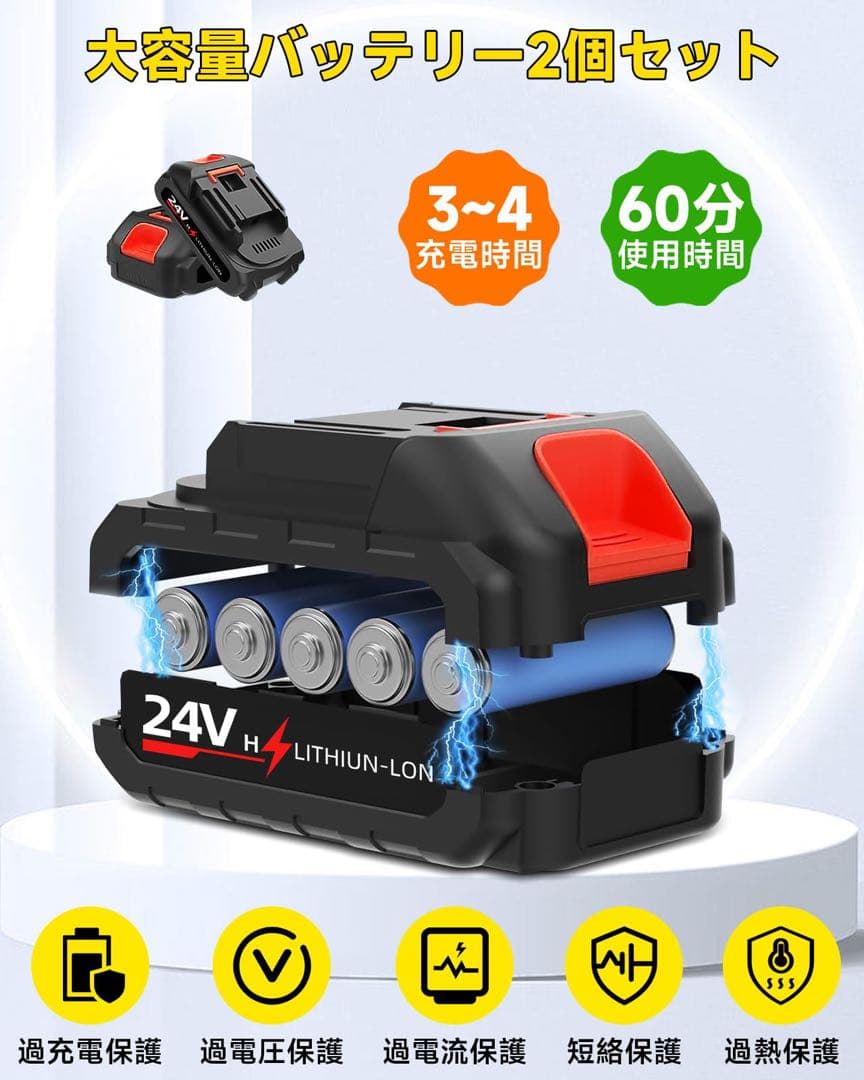 高圧洗浄機 コードレス 充電式 8MPa圧力 20000mAh