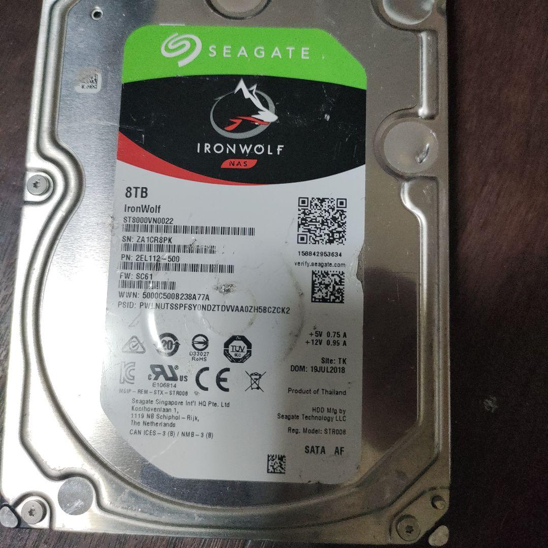 内蔵型ハードディスクドライブ Seagate HDD IRONWOLF 8TB NAS HDD