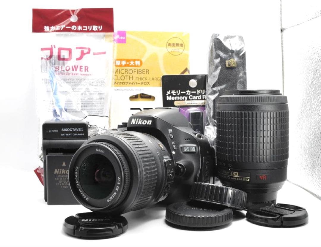 美品✨Nikon D5100✨自撮り ニコン 一眼レフ 望遠レンズ スマホ転送