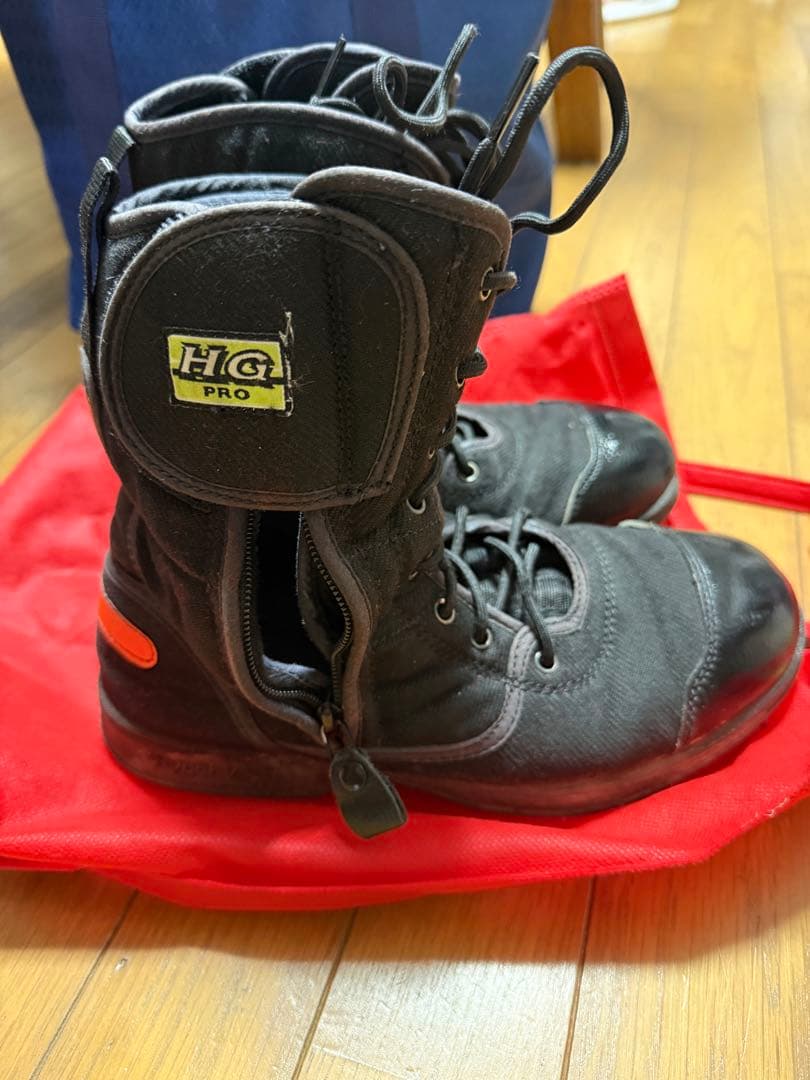 消防　編み上げ　HG-PRO 安全靴　25cm黒 救助大会