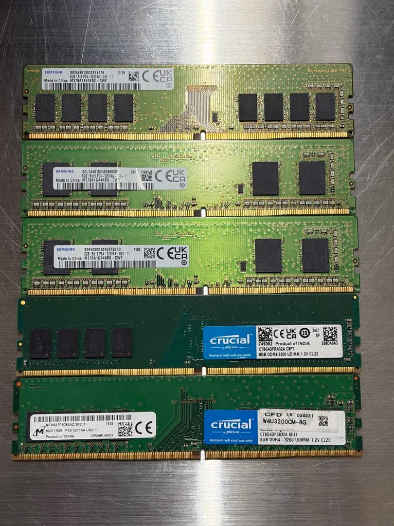 8GB DDR4-3200 デスクトップ用 メモリー 10枚 計80GB