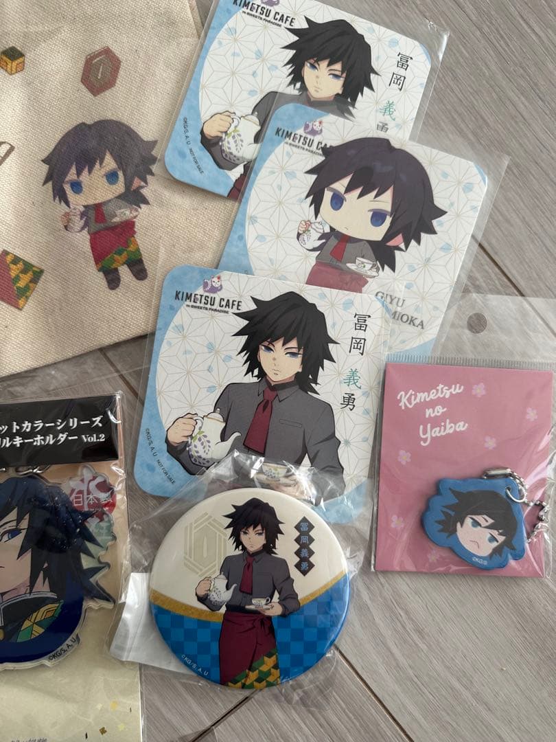 鬼滅の刃　冨岡義勇セット　Demon Slayerアニメ　鬼滅カフェ限定バッグ
