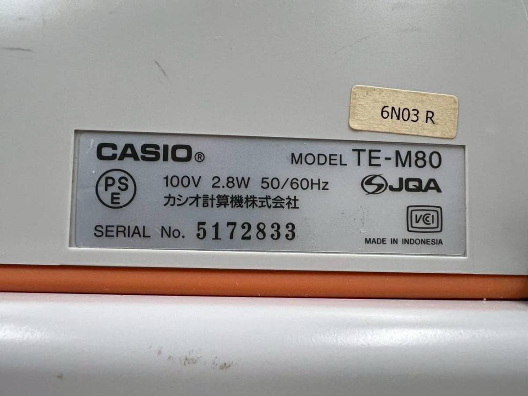【完動品】CASIO カシオ 電子レジスター TE-M80