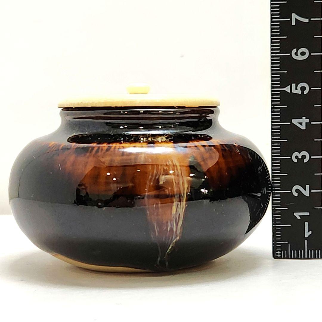 Y3483-6 茶道具 桶谷定一 茶入 仕覆・共箱　　#13