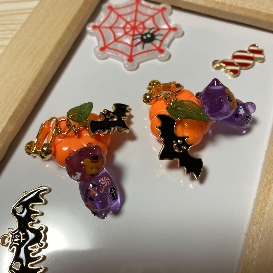 ☆かぼちゃとハロウィン猫ちゃんイヤリング☆A