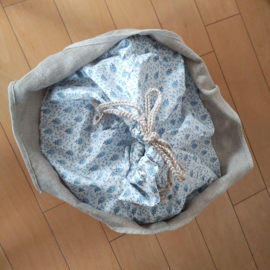 ソレイアードリネン素材 花柄トートバッグ未使用