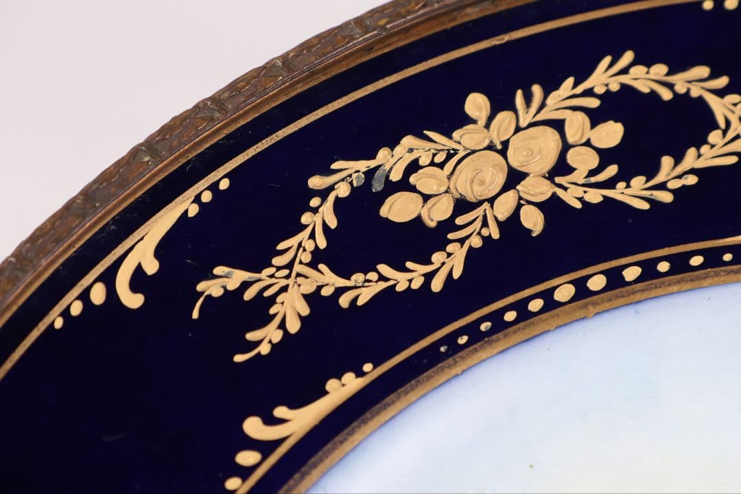 【CM325】セーブル フランス リモージュ コンポティエ 絵皿 人物 陶磁器