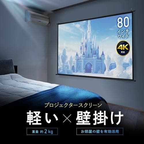 イーサプライ プロジェクタースクリーン 80インチワイド 16:9 壁 M322