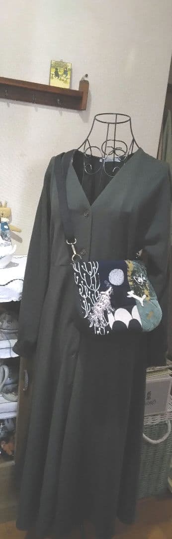 ミナペルホネン 秋風と散歩♪サコッシュ風ポシェット＊wolfの願い＊ハンドメイド