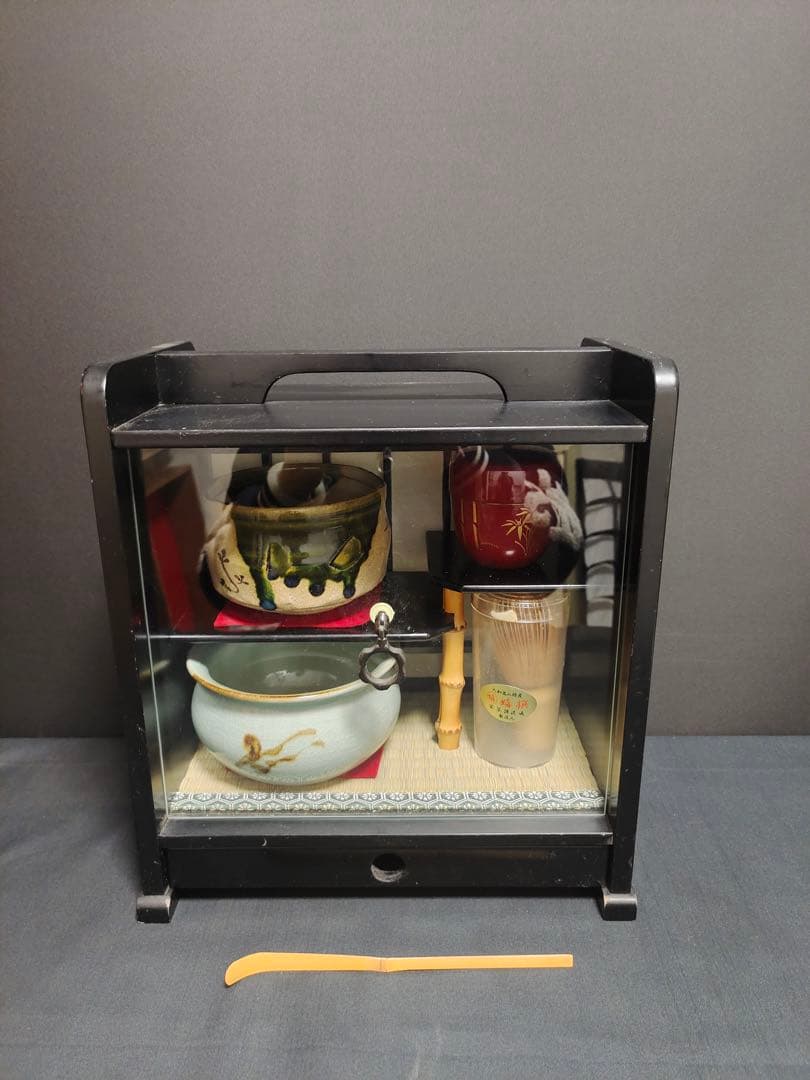 短冊箱 茶道具 お稽古 お点前 茶器セット 茶杓 茶筅 棗 茶碗 建水